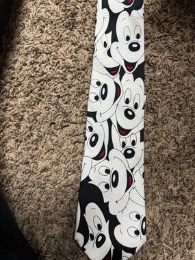 Disney Black, White & Red Cartoon Face Necktie